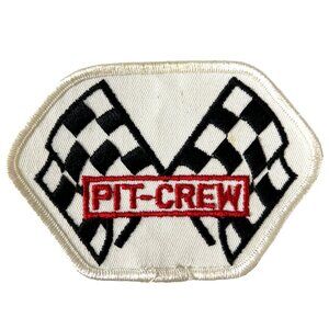 Racing Pit Crew Vintage Patch Checkered Rally Flag 4.5in Embroidered Race Track